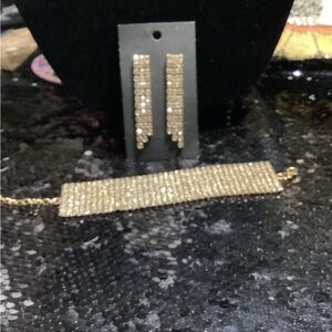 Gold Bracelet and Earrings Set